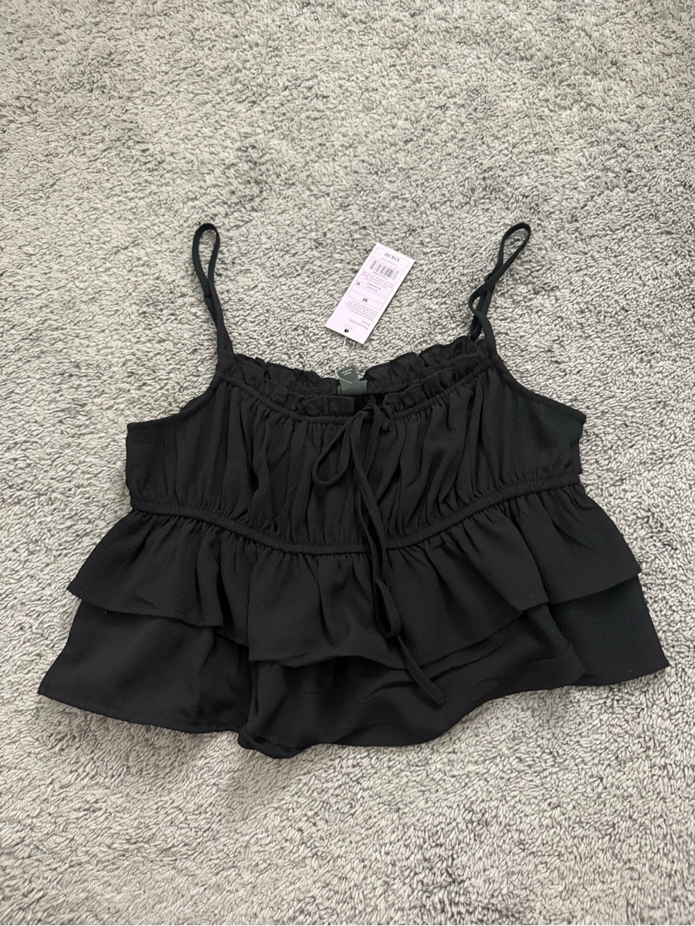 wild fable Black Ruffle Tiered Camisole